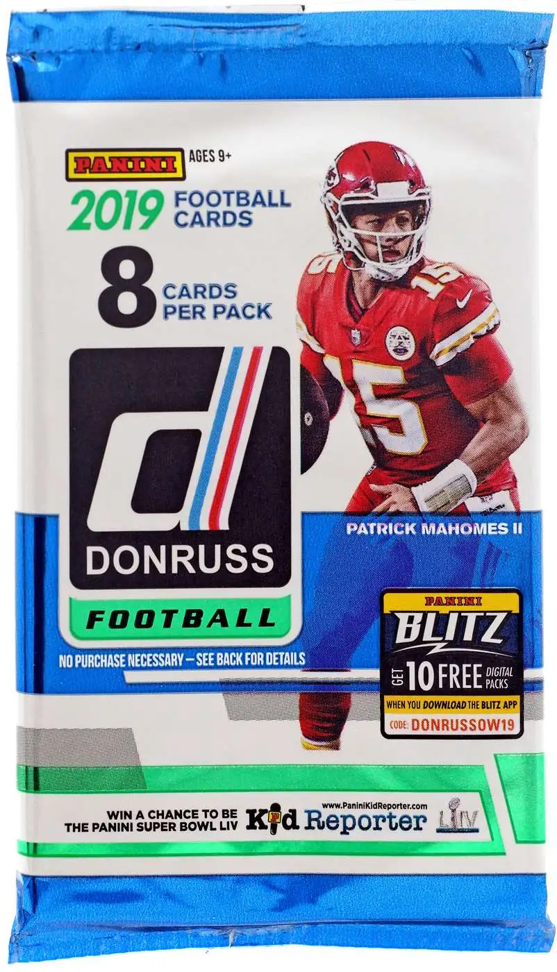 NFL Panini 2019 Donruss Football Trading Card MEGA Box Pack [8 Cards]