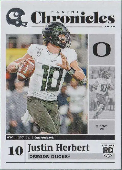 NFL Los Angeles Chargers 2020 Chronicles Draft Picks Justin Herbert #5 [Rookie Card]