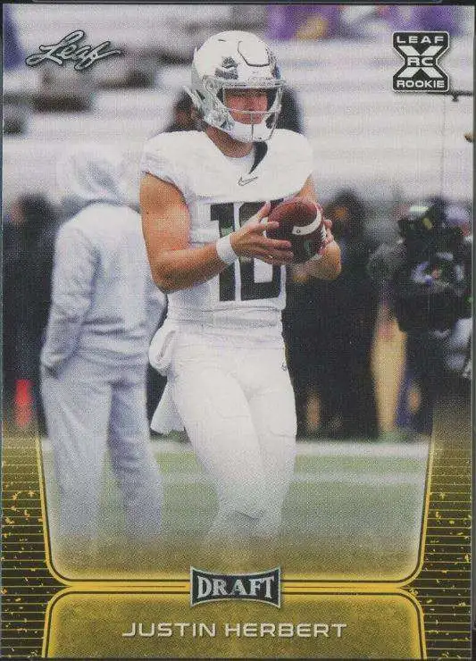 Leaf Draft Los Angeles Chargers 2020 Gold Justin Herbert #03 [Rookie Card]