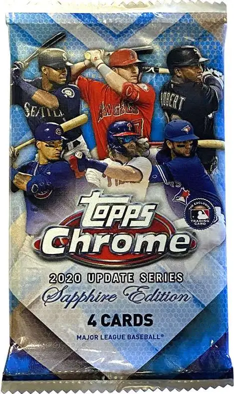 MLB Topps 2020 Chrome Update SAPPHIRE EDITION Baseball Trading Card Pack [4 Cards]