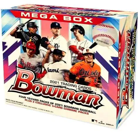 MLB Topps 2021 Bowman Baseball Trading Card MEGA Box 4 Packs 2