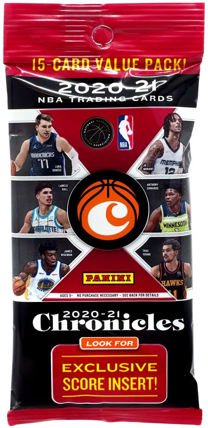 NBA Panini 2020-21 Chronicles Basketball Trading Card VALUE Pack [15 Cards]