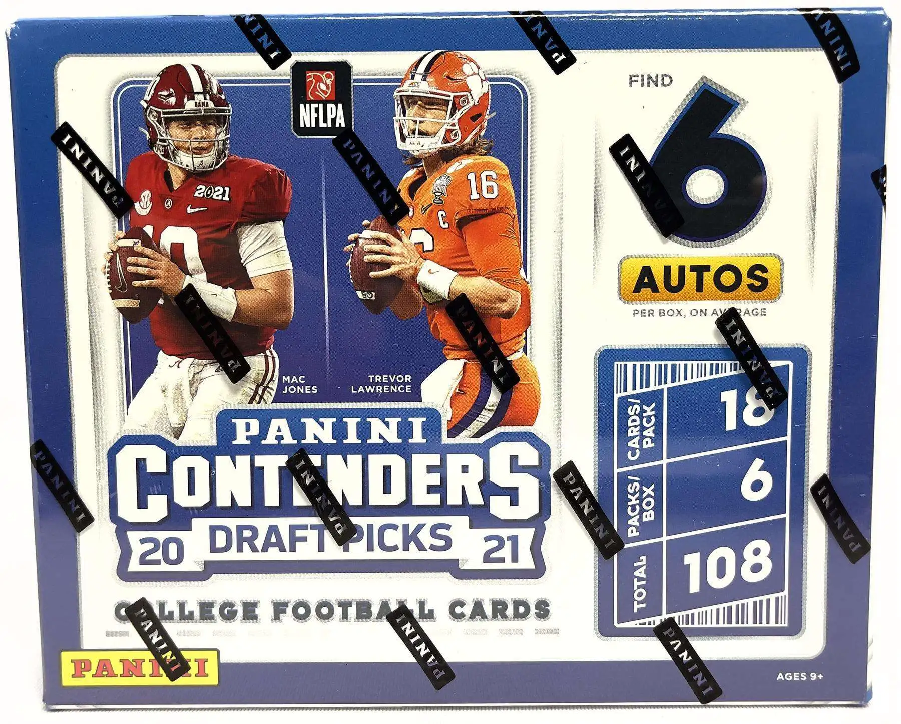NFL Panini 2021 Contenders Draft Picks Football Trading Card HOBBY Box [6 Packs, 6 Autographs]