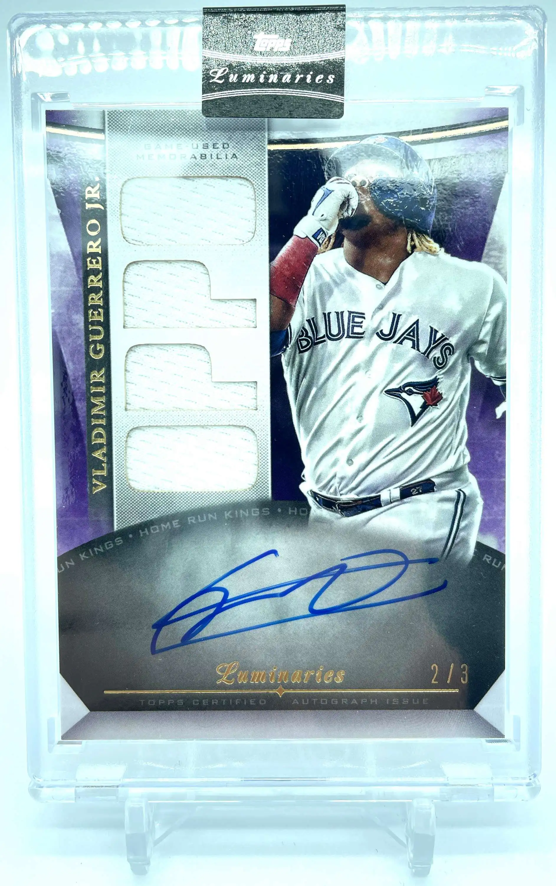 Topps Toronto Blue Jays 2021 Luminaries Baseball Vladimir Guerrero Jr 23  Single Sports Card Jersey Patch Auto HRKAR-VGU Purple Home Run Kings -  ToyWiz