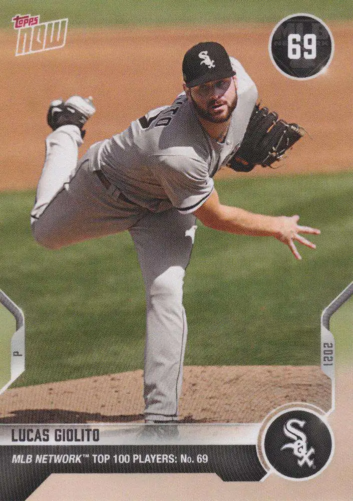 MLB Topps Now 2021 MLB Network Top 100 Single Card Lucas Giolito T-69 ...