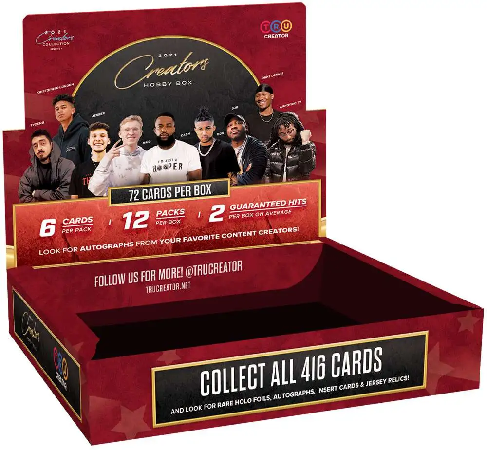 TruCreator, Inc. 2021 Creators Collection Series 1 Trading Card HOBBY Box [12 Packs, 2 Hits Per Box]