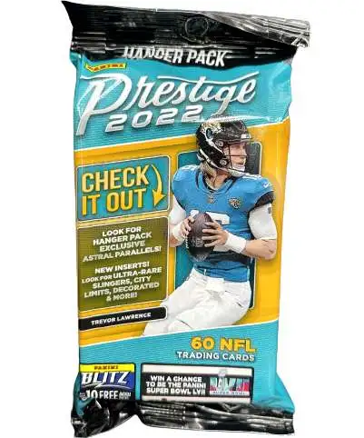 NFL Panini 2022 Prestige Football Trading Card HANGER Pack 60 Cards ...