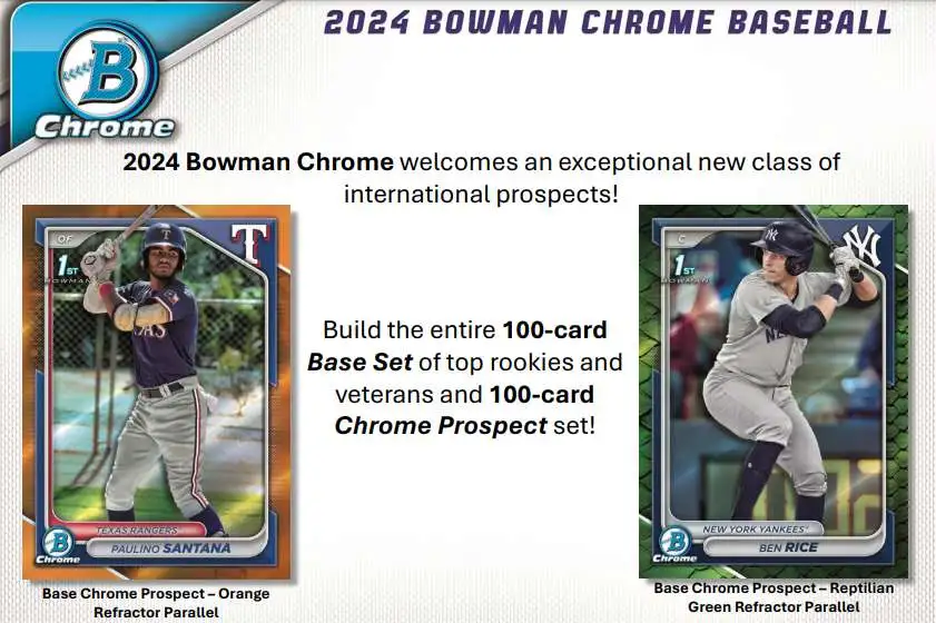 MLB Topps 2024 Bowman Chrome Baseball Trading Cards HOBBY Mini Box [6 Packs Per Mini Box]