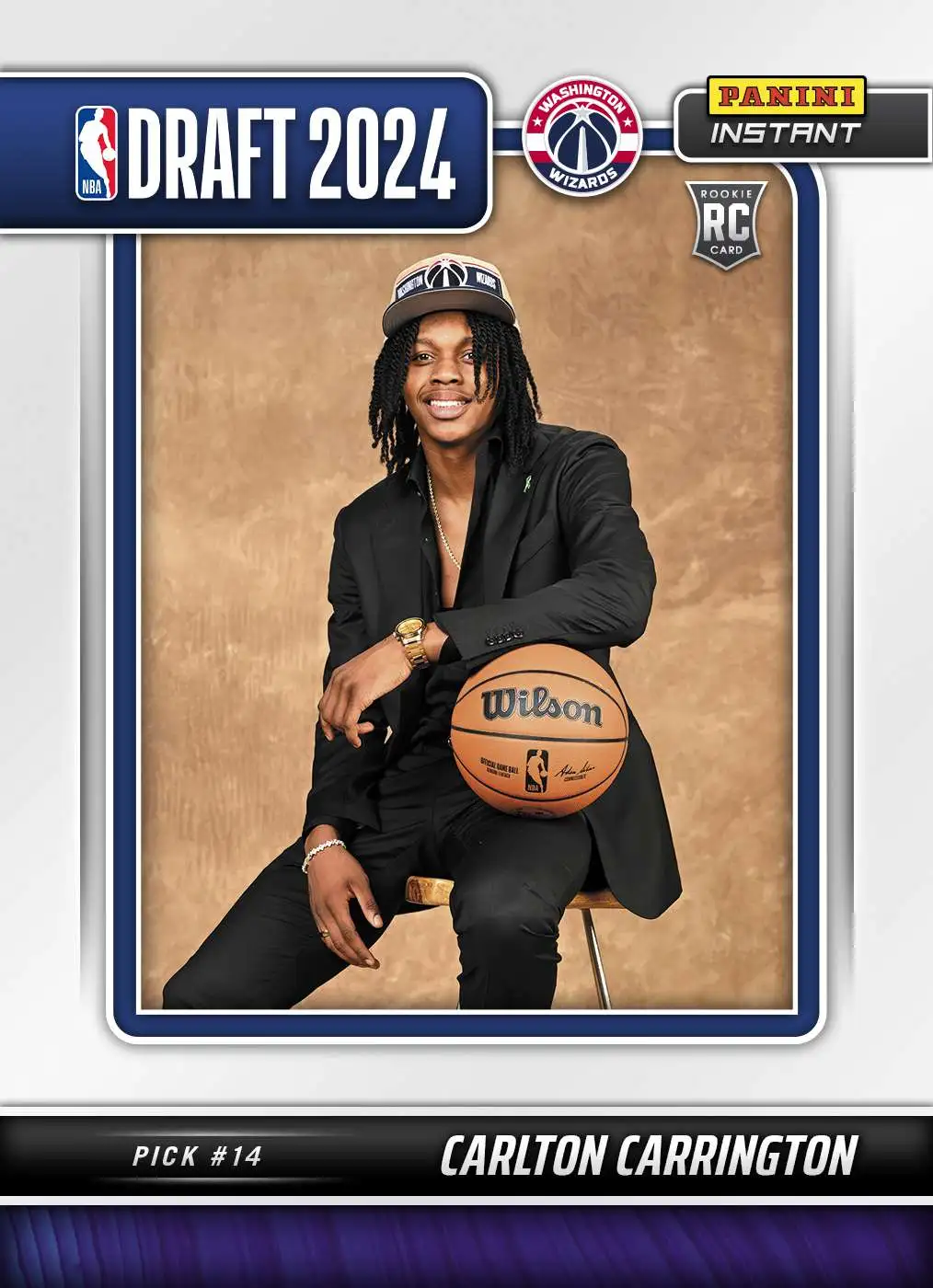 NBA 2024-25 Instant Draft Night Basketball Carlton Carrington #16 [Rookie, Pick #14]
