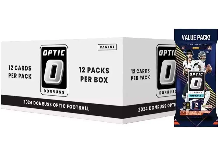NFL Panini 2024 Donruss Optic Football Trading Card VALUE Box [12 FAT Packs]