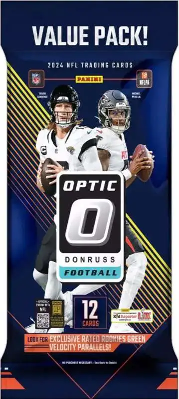 NFL Panini 2024 Donruss Optic Football Trading Card VALUE Pack [12 Cards]