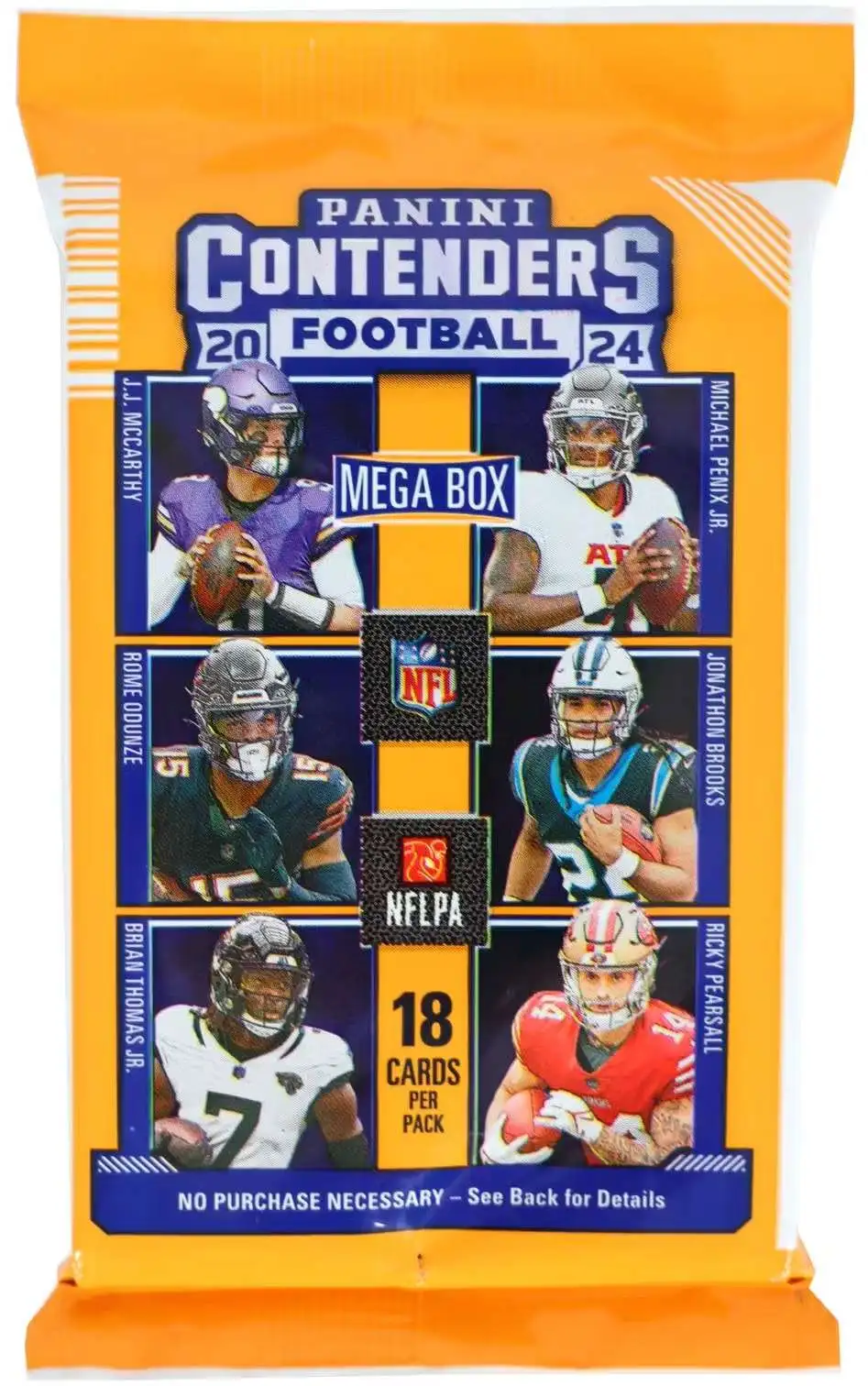 NFL Panini 2024 Contenders Football Trading Card MEGA Pack [18 Cards]
