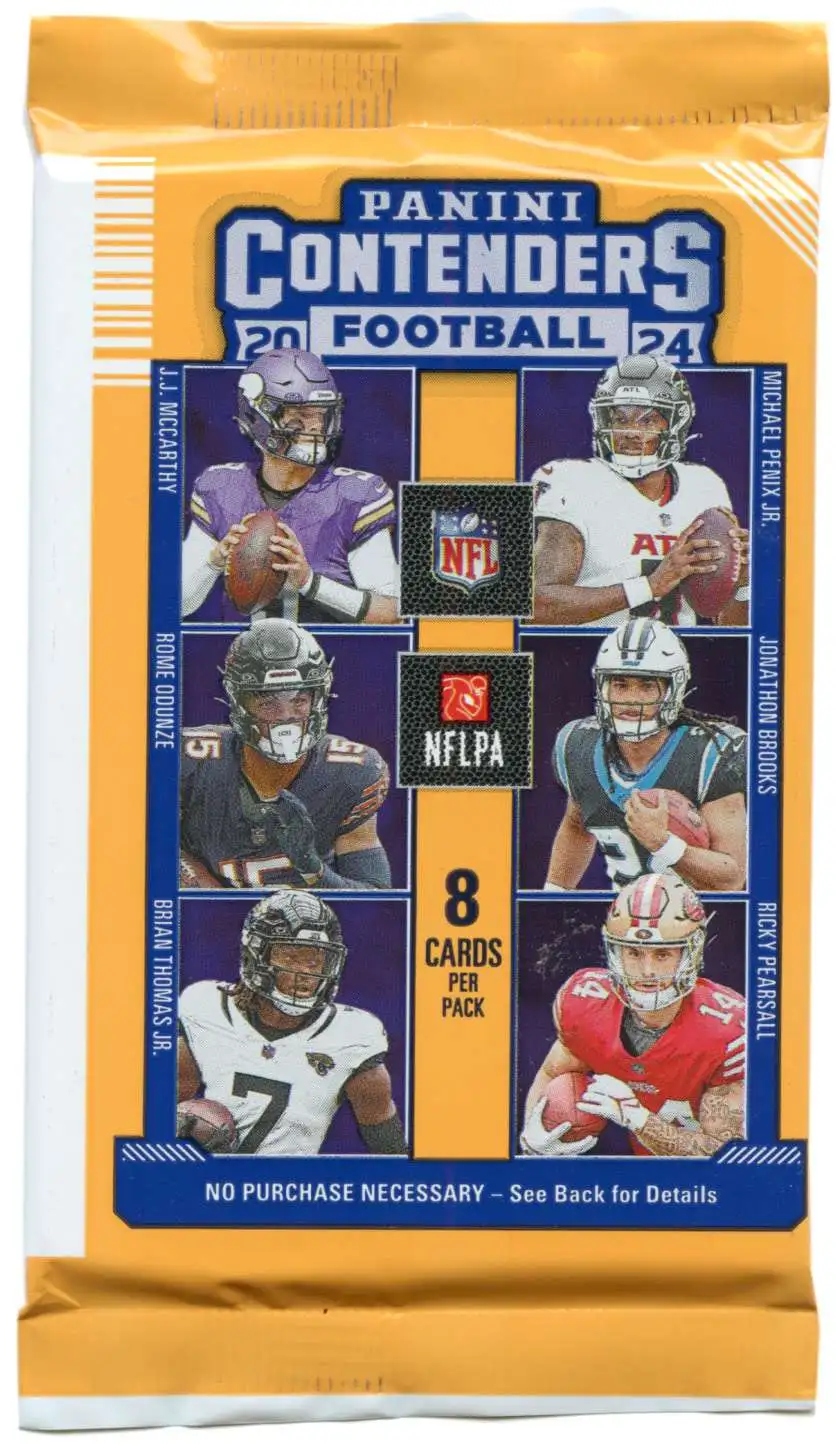 NFL Panini 2024 Contenders Football Trading Card RETAIL Pack [8 Cards]
