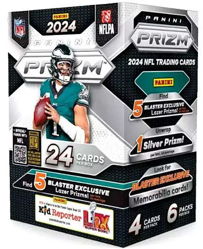 NFL Panini 2024 Prizm Football Trading Card BLASTER Box 6 Packs 5 Lazer Prizms ToyWiz
