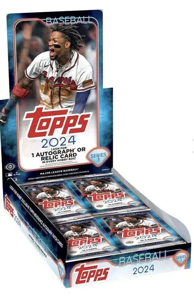 MLB Topps 2024 Series 1 Baseball Trading Card HOBBY Box [20 Packs, 1 Autograph & 1 Relic Card ]