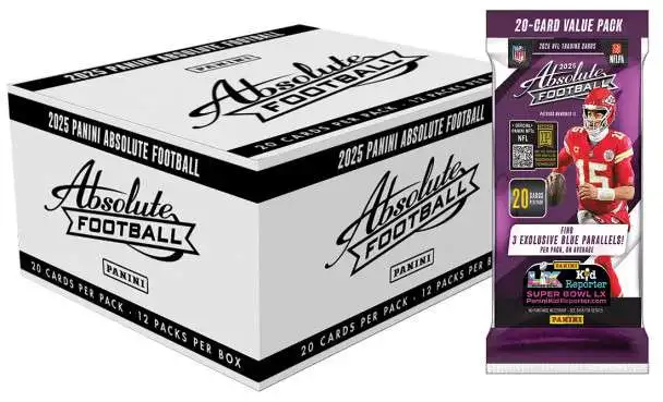 NFL Panini 2025 Absolute Football Trading Card VALUE Box [12 FAT Packs]