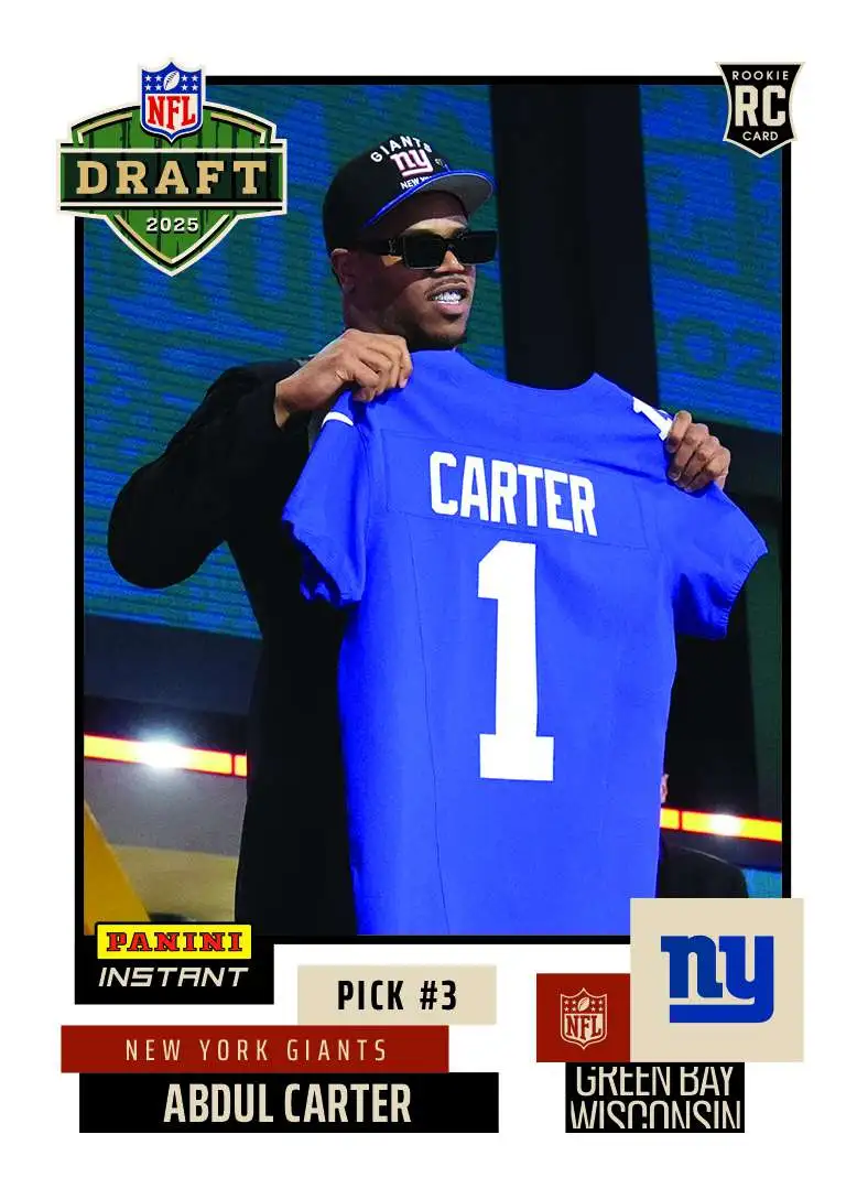 NFL New York Giants 2025 Instant Draft Night Football Abdul Carter NFLDN-3 [Rookie]