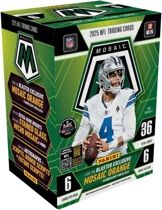 NFL Panini 2025 Mosaic Football Trading Card BLASTER Box [6 Packs]