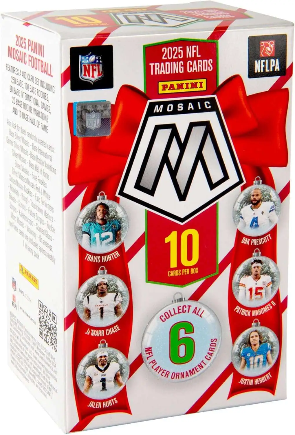 NFL Panini 2025 Mosaic Football Trading Card ORNAMENT Box [1 Pack & 1 Perforated Ornament]