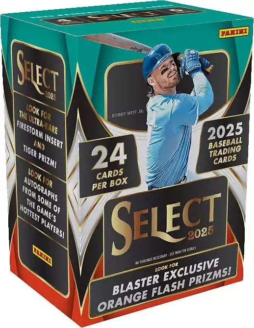 MLB Panini 2025 Select Baseball Trading Card BLASTER Box [6 Packs, Orange Flash Prizms!]