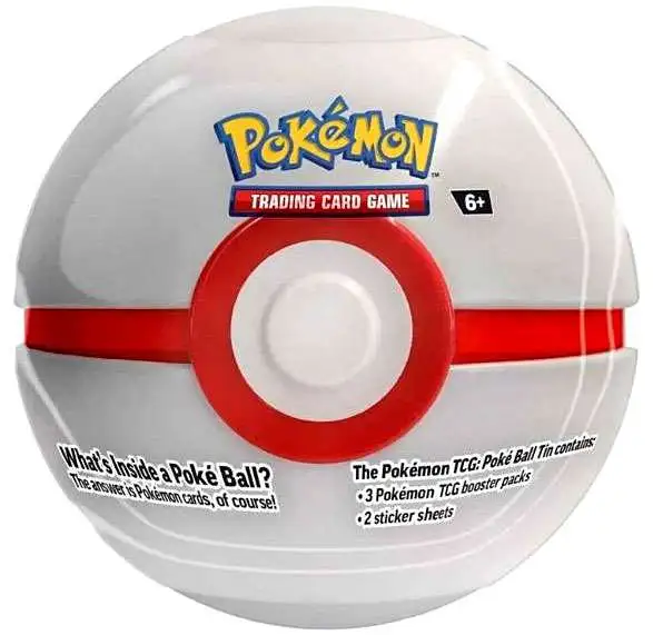 Pokemon 2025 Premier Ball Pokeball Tin Set [3 Booster Packs & 2 Sticker Sheets]