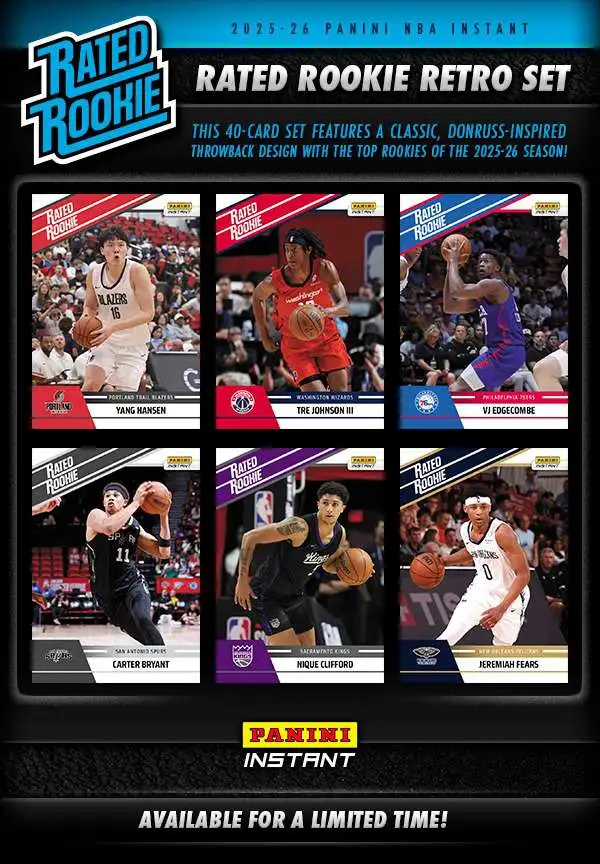 NBA 2025-26 Panini Instant Rated Rookie Retro Basketball Trading Card Set [40 Cards]