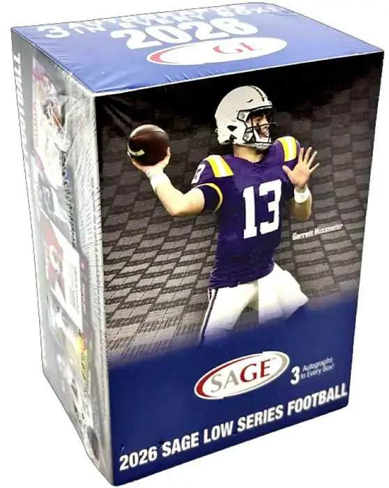 NFL Sage Collectibles 2026 LOW Series Football Trading Card BLASTER Box [5 Packs, 3 Autographs!]