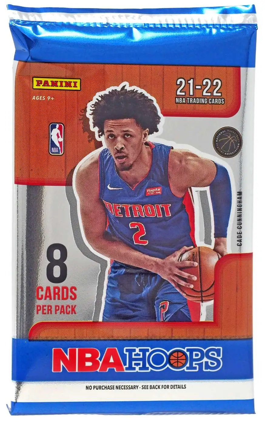 NBA Panini 2021-22 Hoops Basketball Trading Card RETAIL Pack [8 Cards]