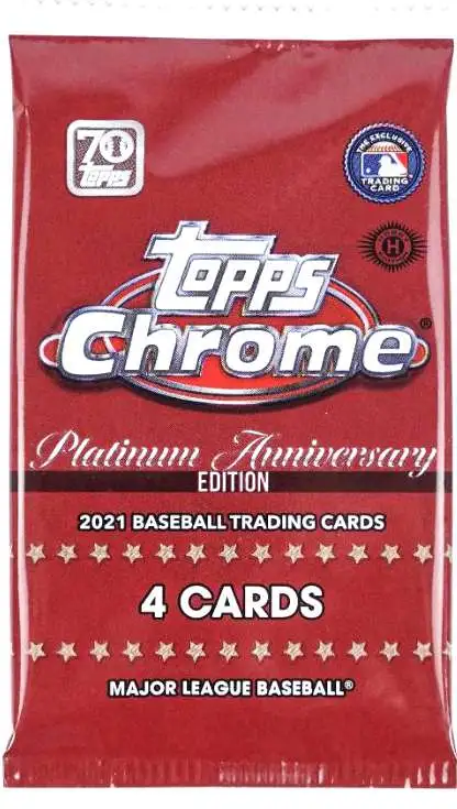 MLB Topps 2021 Chrome Platinum Anniversary Baseball Trading Card HOBBY LITE Pack [4 Cards]