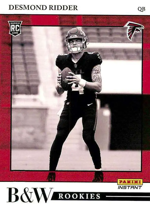 NFL 2022 Instant Black & White Rookies /649 Desmond Ridder BW24 [Rookie Card]