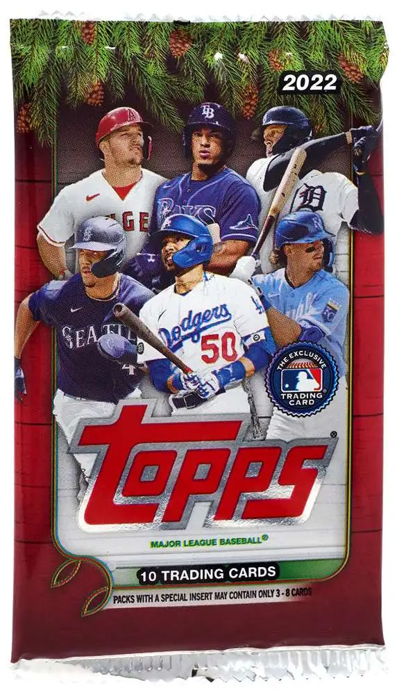 MLB Topps 2022 HOLIDAY Baseball Trading Card MEGA Box Pack 10 Cards - ToyWiz