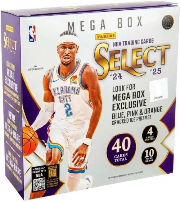 NBA Panini 2024-25 Select Basketball Trading Card MEGA Box [10 Packs]