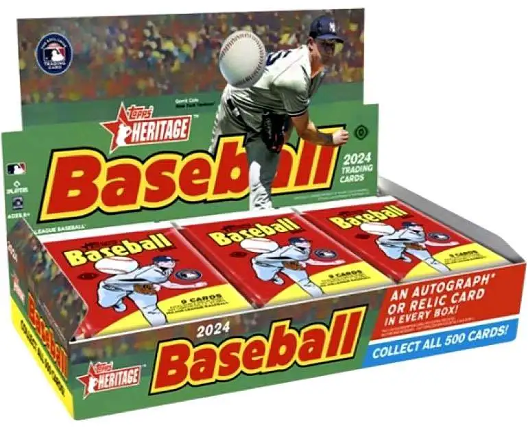 MLB Topps 2024 Heritage Baseball Trading Card HOBBY Box 24 Packs ToyWiz