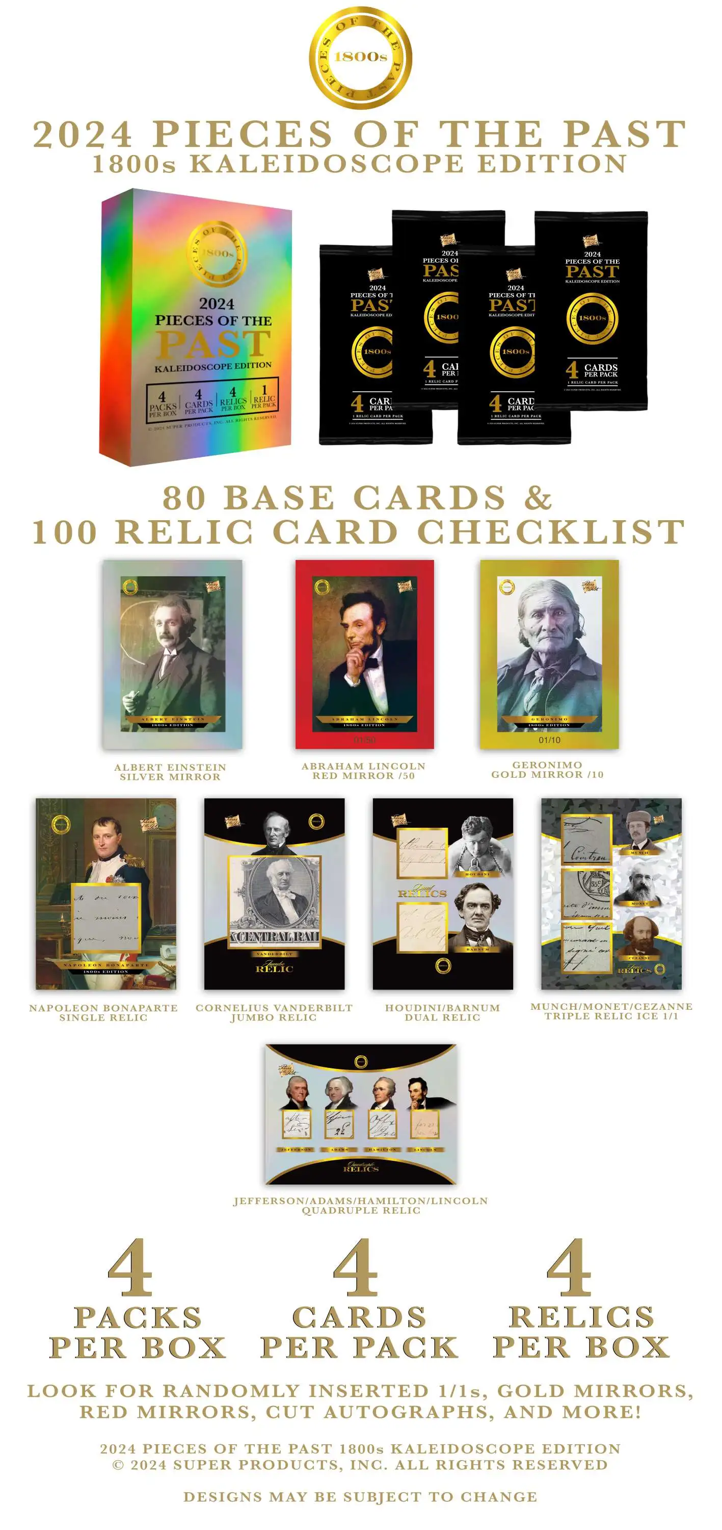 Super Break Pieces of the Past 2024 Kaleidoscope 1800s Edition Trading Card HOBBY Box