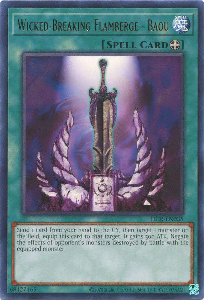 YuGiOh Trading Card Game Dark Crisis 25th Anniversary Rare Wicked-Breaking Flamberge - Baou DCR-EN035
