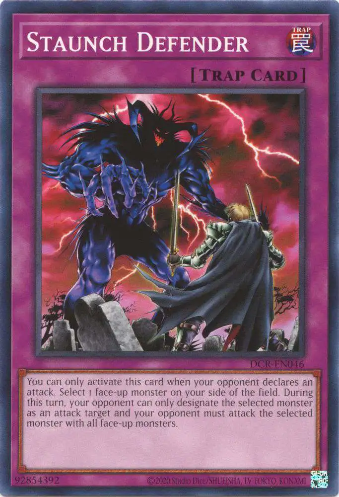 YuGiOh Trading Card Game Dark Crisis 25th Anniversary Common Staunch Defender DCR-EN046