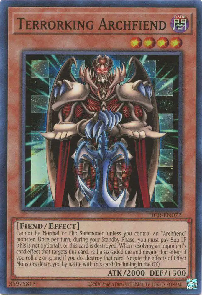 YuGiOh Trading Card Game Dark Crisis 25th Anniversary Super Rare Terrorking Archfiend DCR-EN072