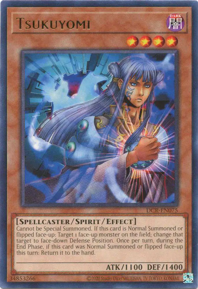 YuGiOh Trading Card Game Dark Crisis 25th Anniversary Rare Tsukuyomi DCR-EN075