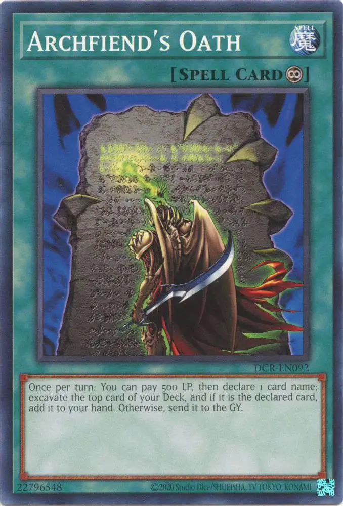 YuGiOh Trading Card Game Dark Crisis 25th Anniversary Common Archfiend's Oath DCR-EN092