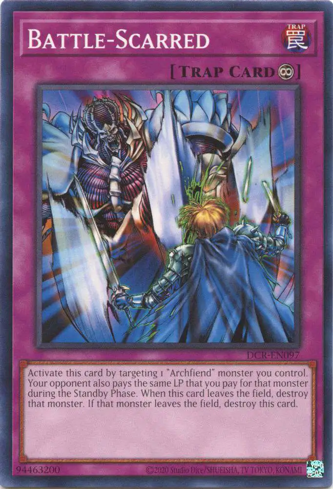 YuGiOh Trading Card Game Dark Crisis 25th Anniversary Common Battle-Scarred DCR-EN097