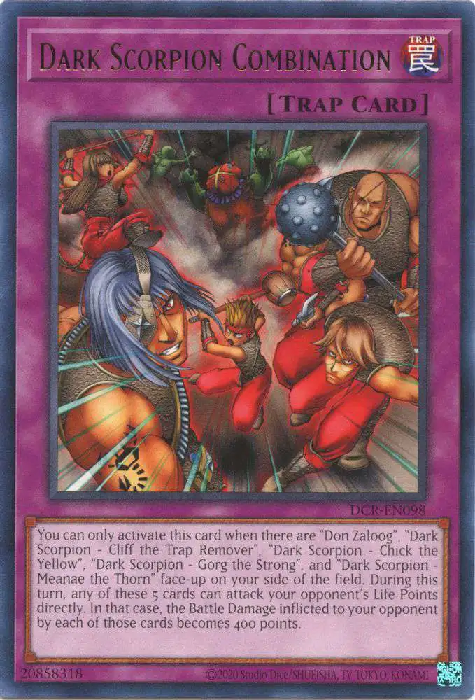 YuGiOh Trading Card Game Dark Crisis 25th Anniversary Rare Dark Scorpion Combination DCR-EN098