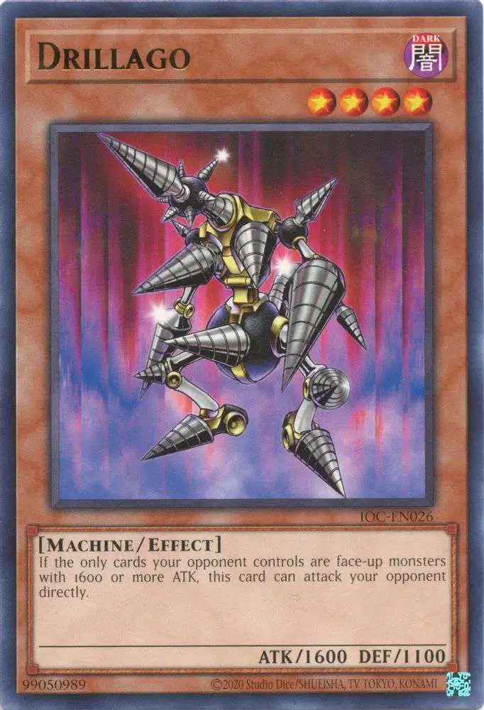 YuGiOh Trading Card Game Invasion of Chaos 25th Anniversary Rare Drillago IOC-EN026