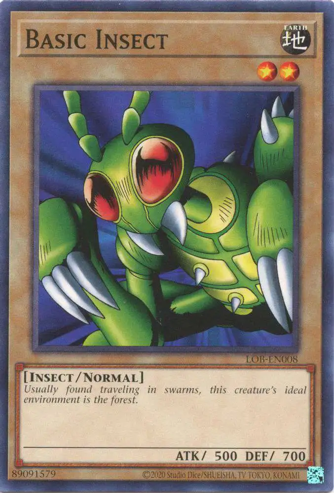 YuGiOh Trading Card Game Legend of Blue Eyes White Dragon 25th Anniversary Common Basic Insect LOB-EN008