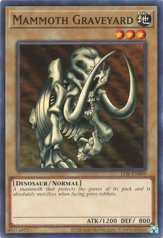 YuGiOh Trading Card Game Legend of Blue Eyes White Dragon 25th Anniversary Common Mammoth Graveyard LOB-EN009