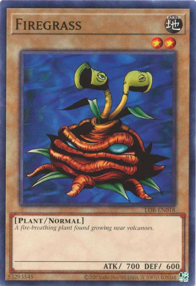 YuGiOh Trading Card Game Legend of Blue Eyes White Dragon 25th Anniversary Common Firegrass LOB-EN018