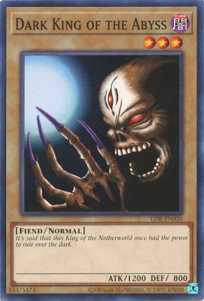 YuGiOh Trading Card Game Legend of Blue Eyes White Dragon 25th Anniversary Common Dark King of the Abyss LOB-EN020