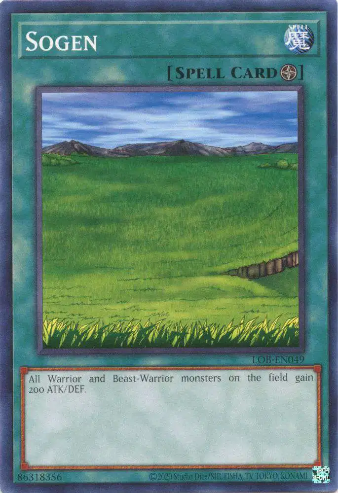 YuGiOh Trading Card Game Legend of Blue Eyes White Dragon 25th Anniversary Common Sogen LOB-EN049