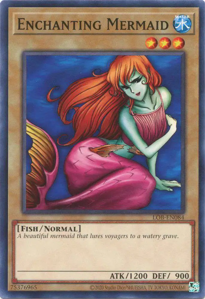 YuGiOh Trading Card Game Legend of Blue Eyes White Dragon 25th Anniversary Common Enchanting Mermaid LOB-EN084