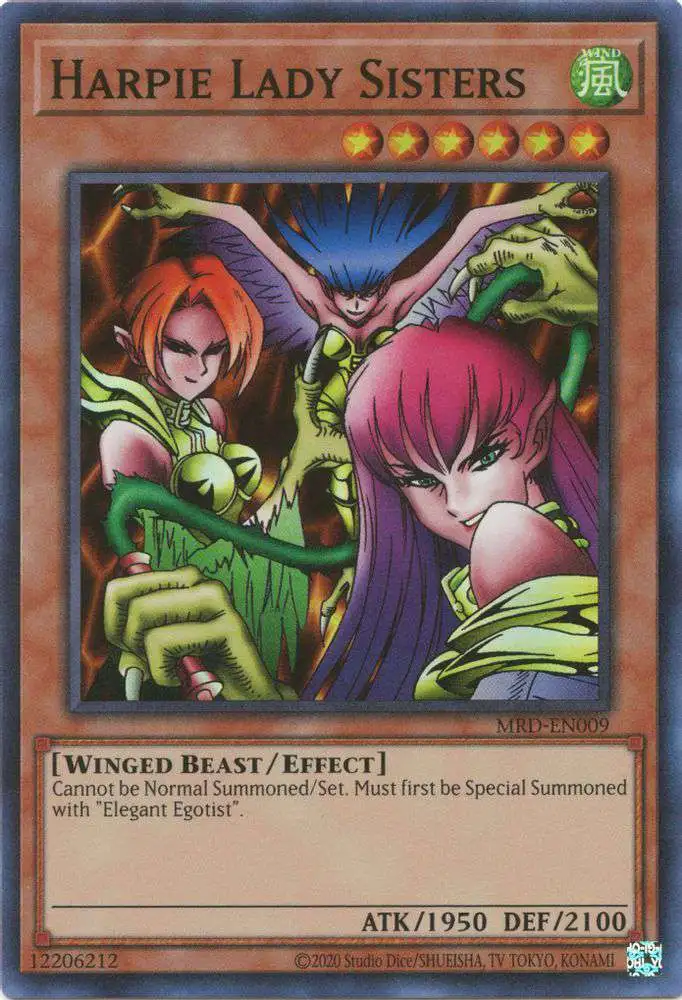 YuGiOh Trading Card Game Metal Raiders 25th Anniversary Super Rare Harpie  Lady Sisters MRD-EN009