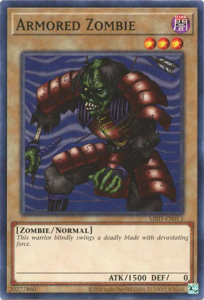 YuGiOh Trading Card Game Metal Raiders 25th Anniversary Common Armored Zombie MRD-EN013